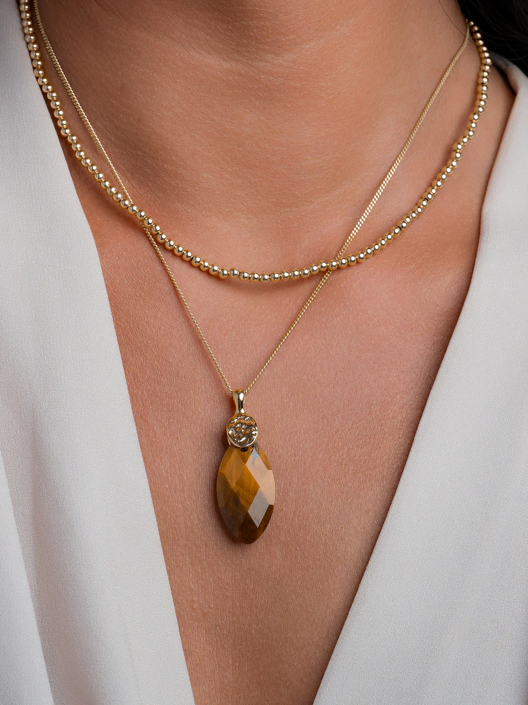 Sparkling Jewels - hanger - Facet Leaf Tiger Eye - 28mm PENGEM09-FCT-S - PansiteNederland.nl
