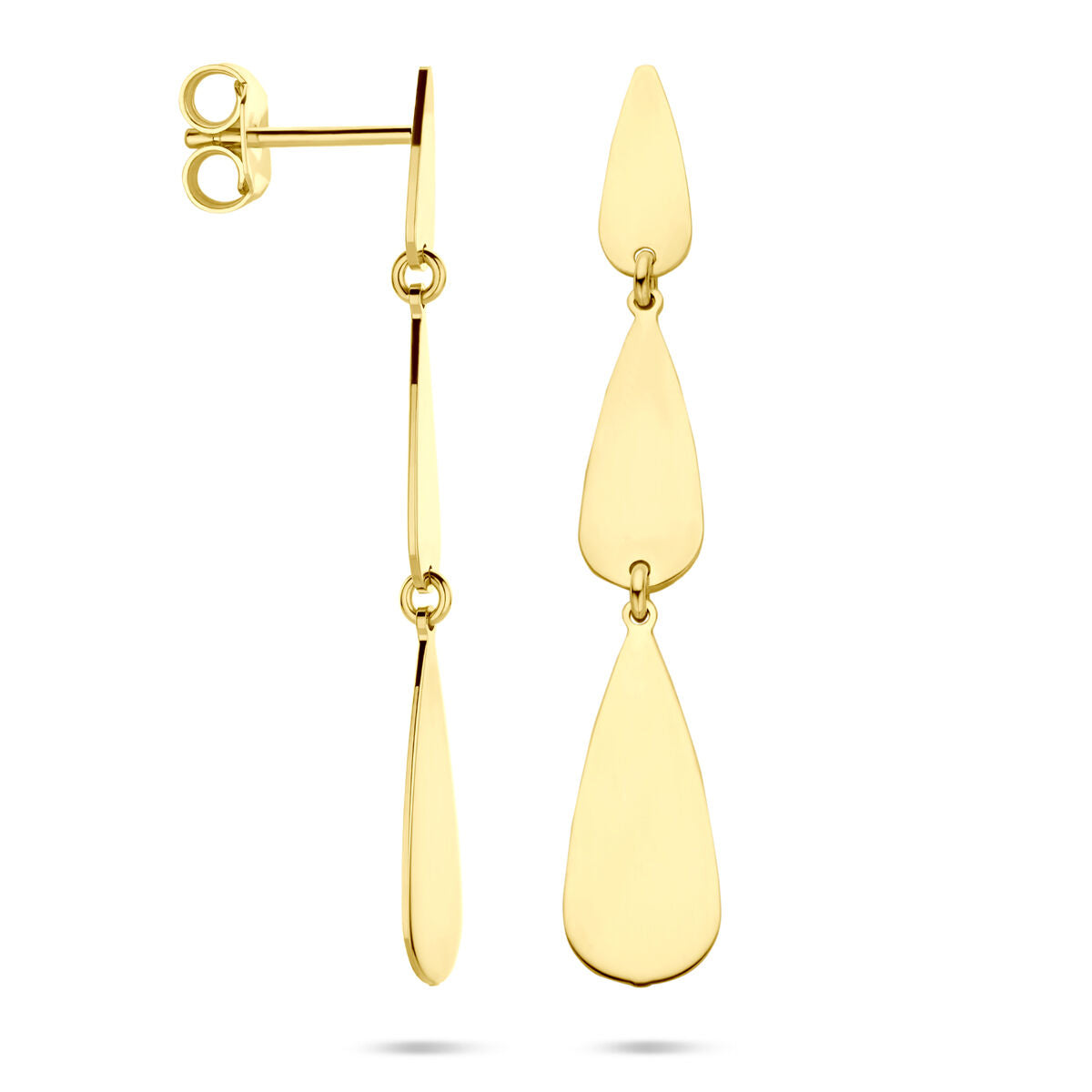 14K geelgouden oorhangers druppel 40 mm - 4033472