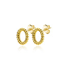 Zinzi Gold 14 krt gouden ronde oorknoppen met gedraaid motief 5mm ZGO400