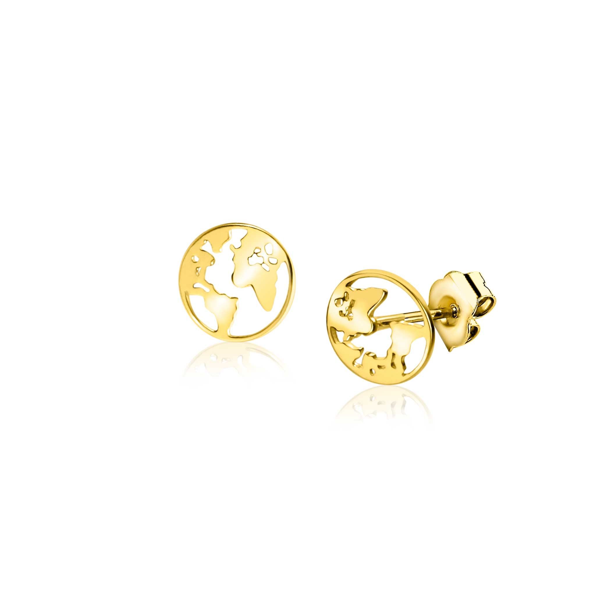 ZINZI 14K Gouden Oorknoppen ZGO474 zilver oorbellen