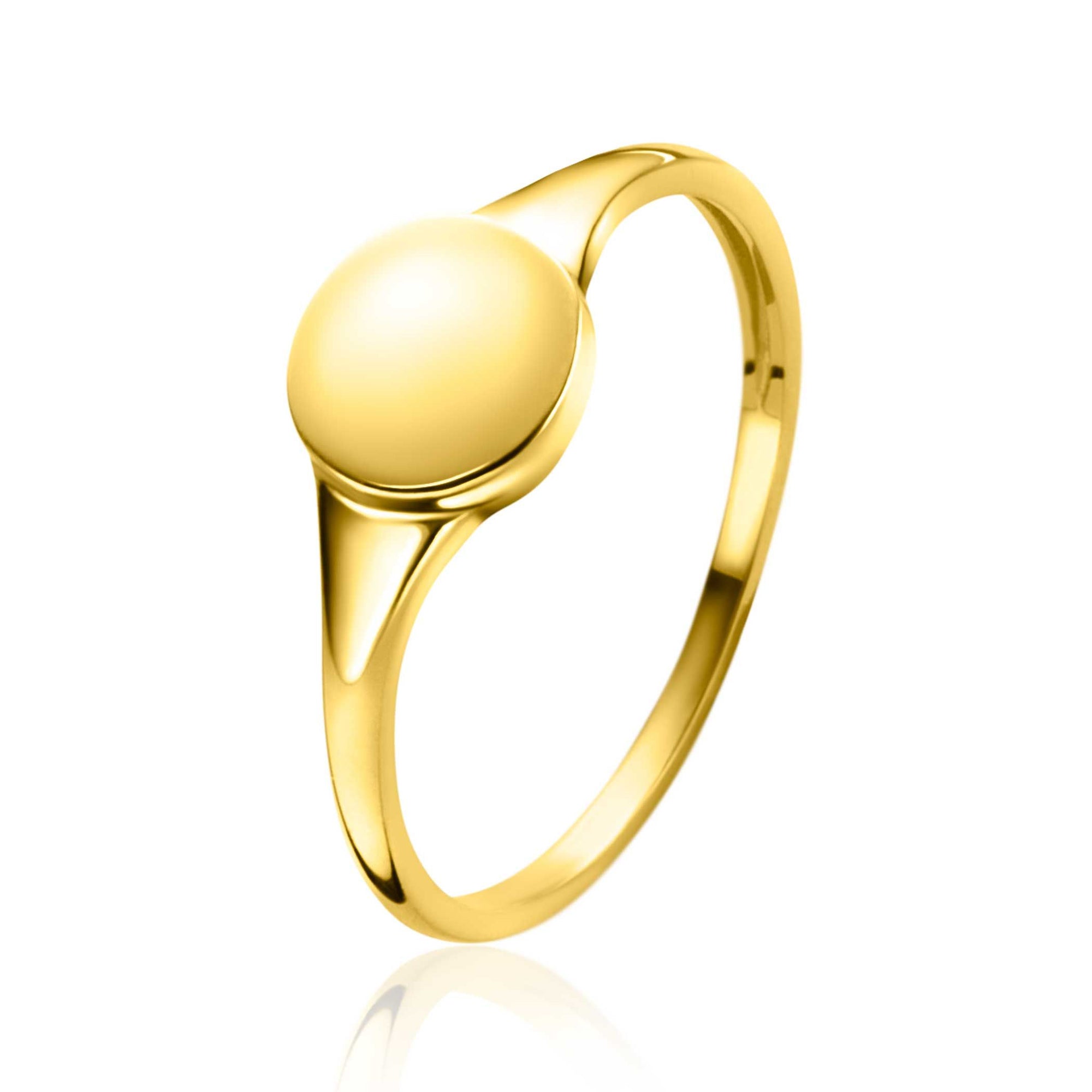 ZINZI Gold 14 krt gouden monogram ring met ovaal plaatje van 7mm ZGR406 - PansiteNederland.nl