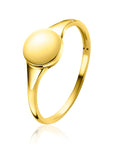 ZINZI Gold 14 krt gouden monogram ring met ovaal plaatje van 7mm ZGR406 - PansiteNederland.nl