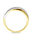 14K Bicolor Gouden Geel/Wit Ring Diamant 0.14Ct H Si 4209061