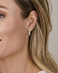 Zilveren gerhodineerde klapoorringen zirkonia 15,5 mm - 1340796