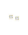 Zinzi Gold 14 krt gouden oorknopjes bezet met een witte zirkonia in vierpootszetting ZGO475