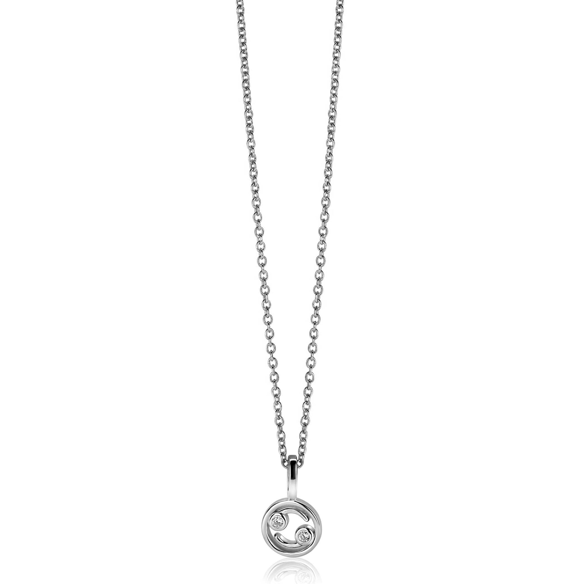 Zinzi zilveren Kreeft sterrenbeeldhanger bezet met witte zirkonia ZIH-KRE (zonder collier) - PansiteNederland.nl