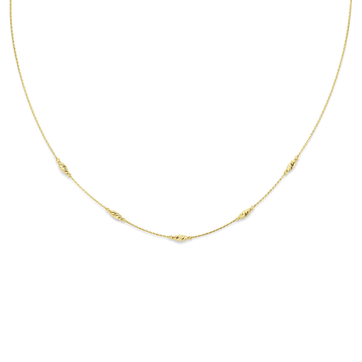 Fantasy Collection Collier gediamanteerd 40 + 4 cm 14K geelgoud