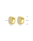 14K geelgouden Klapoorringen diamant 0.40ct 2x 0.20ct h si 10 mm - 4033277