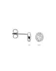 Zilveren gerhodineerde oorknoppen zirkonia 6 mm - 1341121