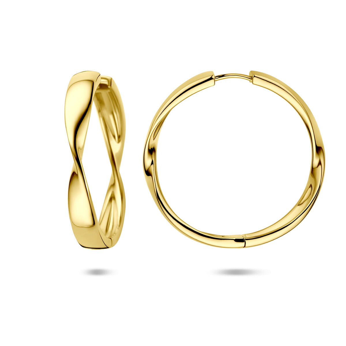 Zilveren vergulde geel klapoorringen 40 mm 1 micron - 2104097