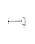 Zilveren gerhodineerde flat back piercing zirkonia 4,5 x 3,0 mm - 1340822