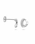Zilveren gerhodineerde oorknoppen zirkonia 9 mm - 1341027