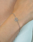 ZINZI zilveren armband met open hartje & bolstructuur 17-20cm ZIA2703