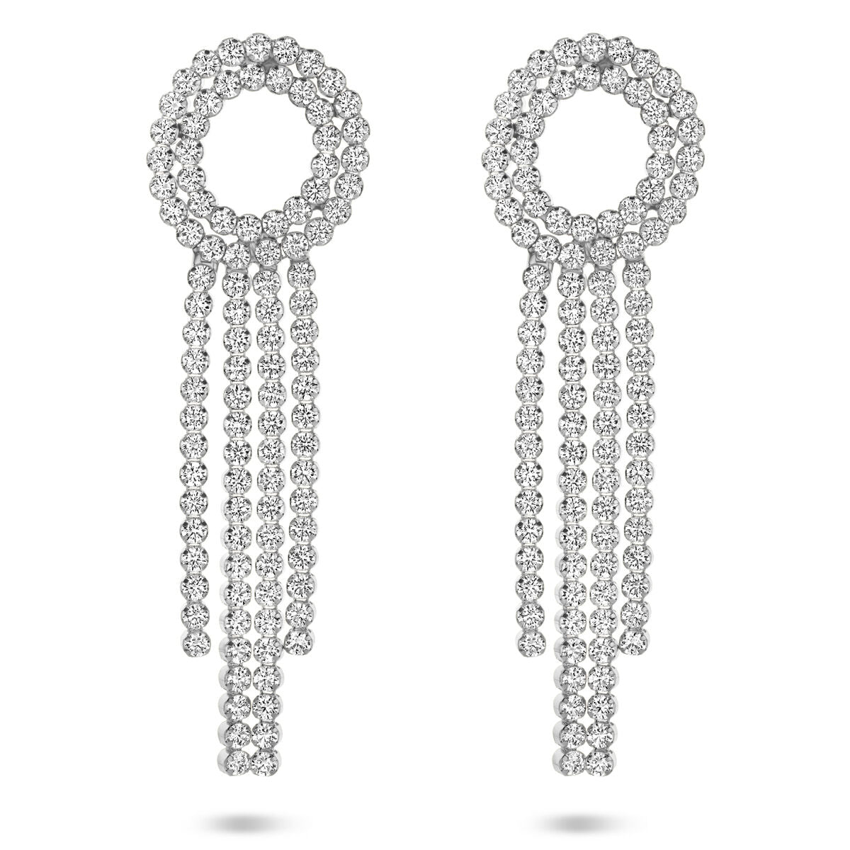 Zilveren gerhodineerde oorhangers zirkonia 62 mm - 1341091