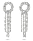 Zilveren gerhodineerde oorhangers zirkonia 62 mm - 1341091