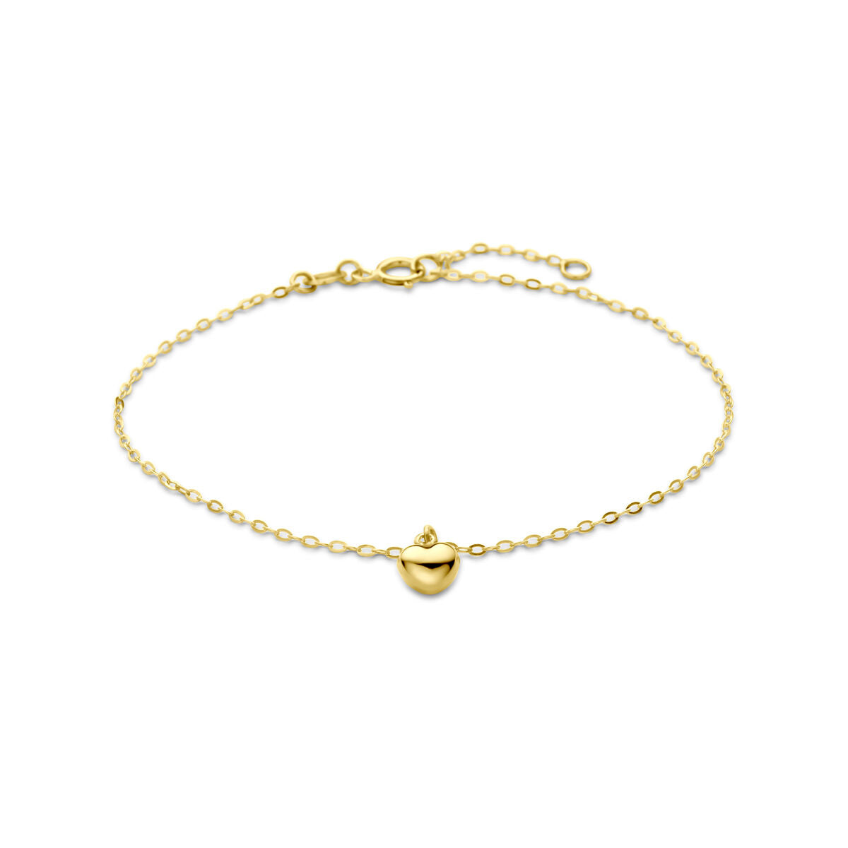 Fantasy Collection Armband hartje 16,5 - 18,5 cm 14K geelgoud