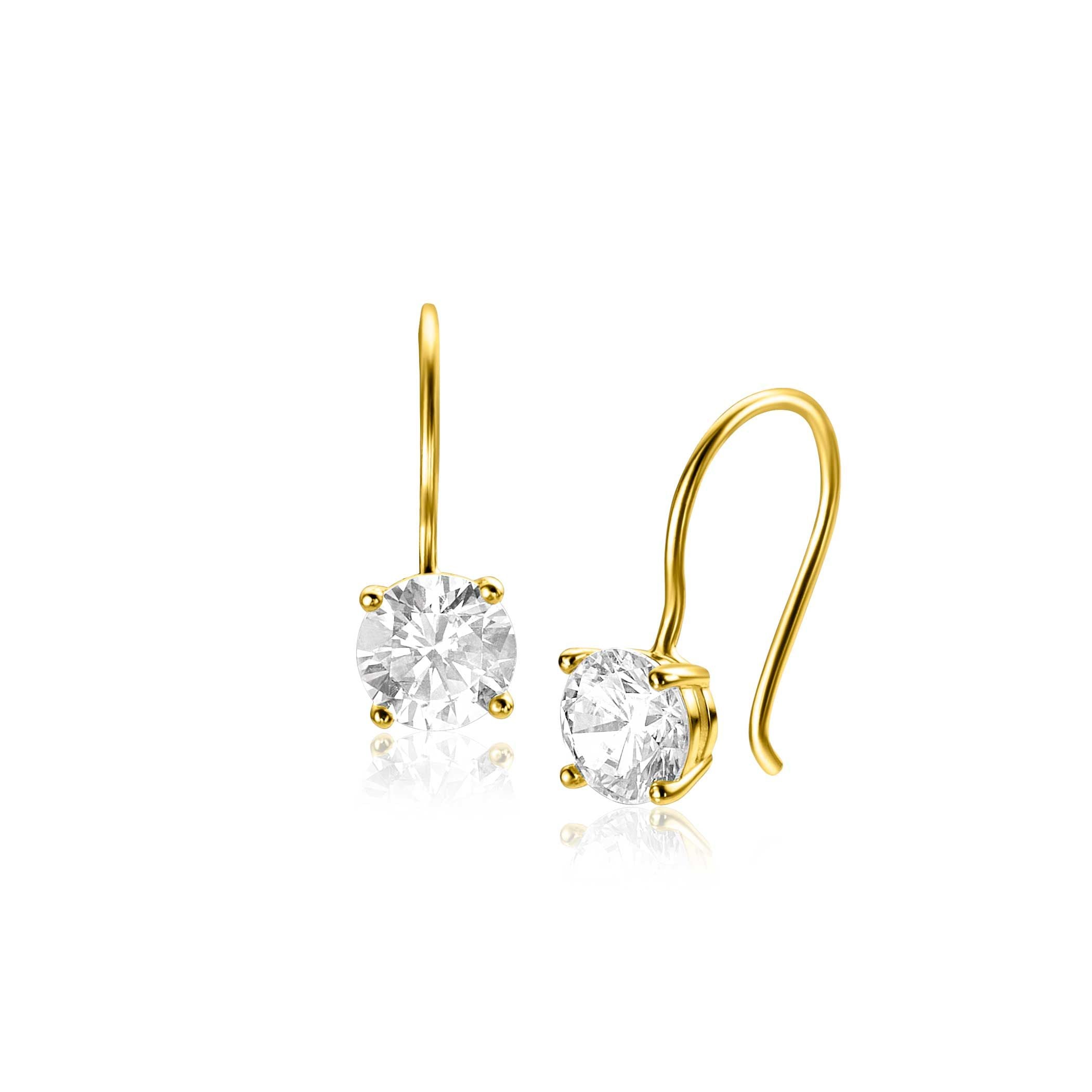 ZINZI 14K Gouden Oorbellen met Witte Zirkonia ZGO480
