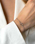 Zinzi Zilveren Armband met Twee Verbonden Hartjes ZIA2513