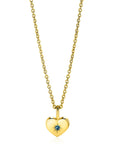 Zinzi MAART hanger 12mm gold plated hart geboortesteen blauw aquamarijn zirkonia ZIHY-MRT (zonder collier) - PansiteNederland.nl