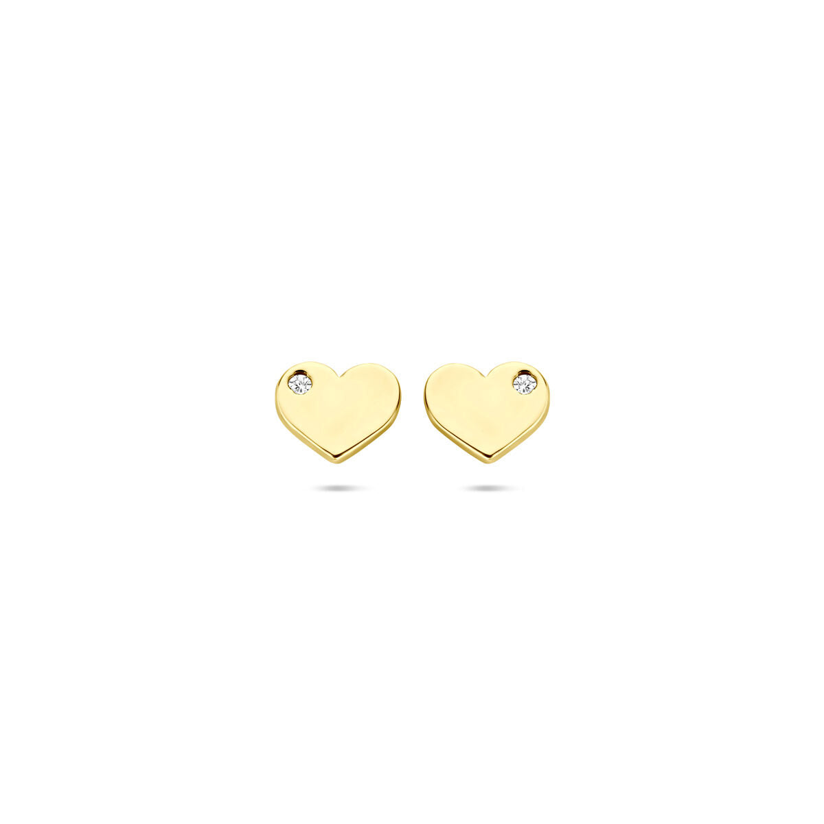 14K geelgouden oorknoppen hartje zirkonia 5 mm - 4034249