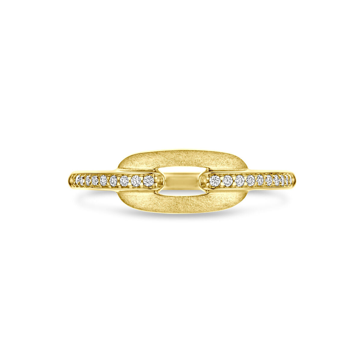 Fantasy Collection Ring poli/mat diamant 0.08ct h si 14K geelgoud