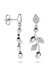 Zilveren gerhodineerde oorhangers zirkonia 30 mm - 1340983