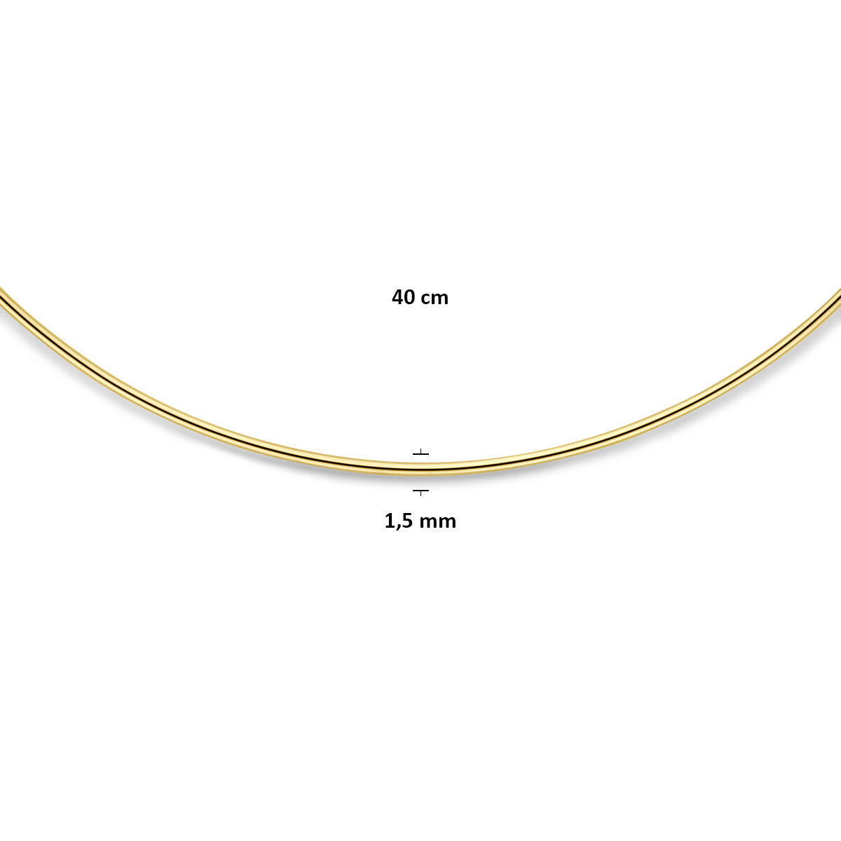 Fantasy Collection Spang collier 1,5 mm 40 cm 14K geelgoud