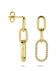 Zilveren vergulde geel oorhangers zirkonia 30 mm 1 micron - 2104029