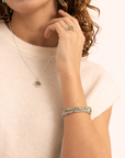 Sparkling Jewels Hanger | Lime Jade Cushion Cut Amulet - Silver SP32-G64 - PansiteNederland.nl