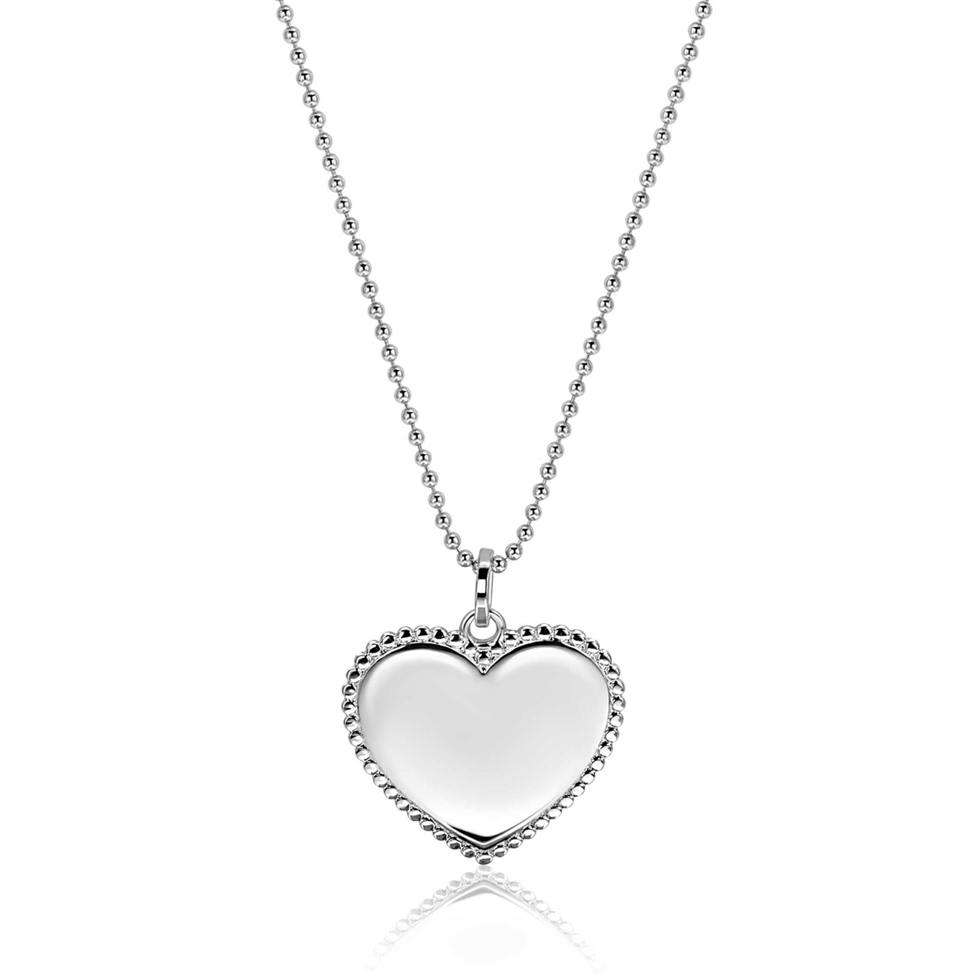 Zinzi zilveren hanger hart met parelrand voor gravure ZIH2654 (zonder collier) - PansiteNederland.nl