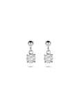 Zilveren gerhodineerde oorhangers zirkonia 11 mm - 1340981