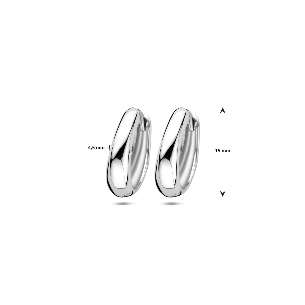 Zilveren gerhodineerde klapoorringen 15 mm - 1340781