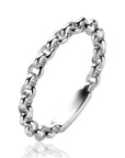 ZINZI zilveren schakel ring met trendy jasseron schakels 3mm breed ZIR2622