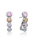 Sparkling Jewels Oorbellen | Tube Push Back Sparkling Jewels Oorbellen Silver - Multi CZ EAS36-MULTI - PansiteNederland.nl