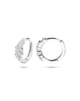 Zilveren gerhodineerde klapoorringen zirkonia 13 mm - 1340812