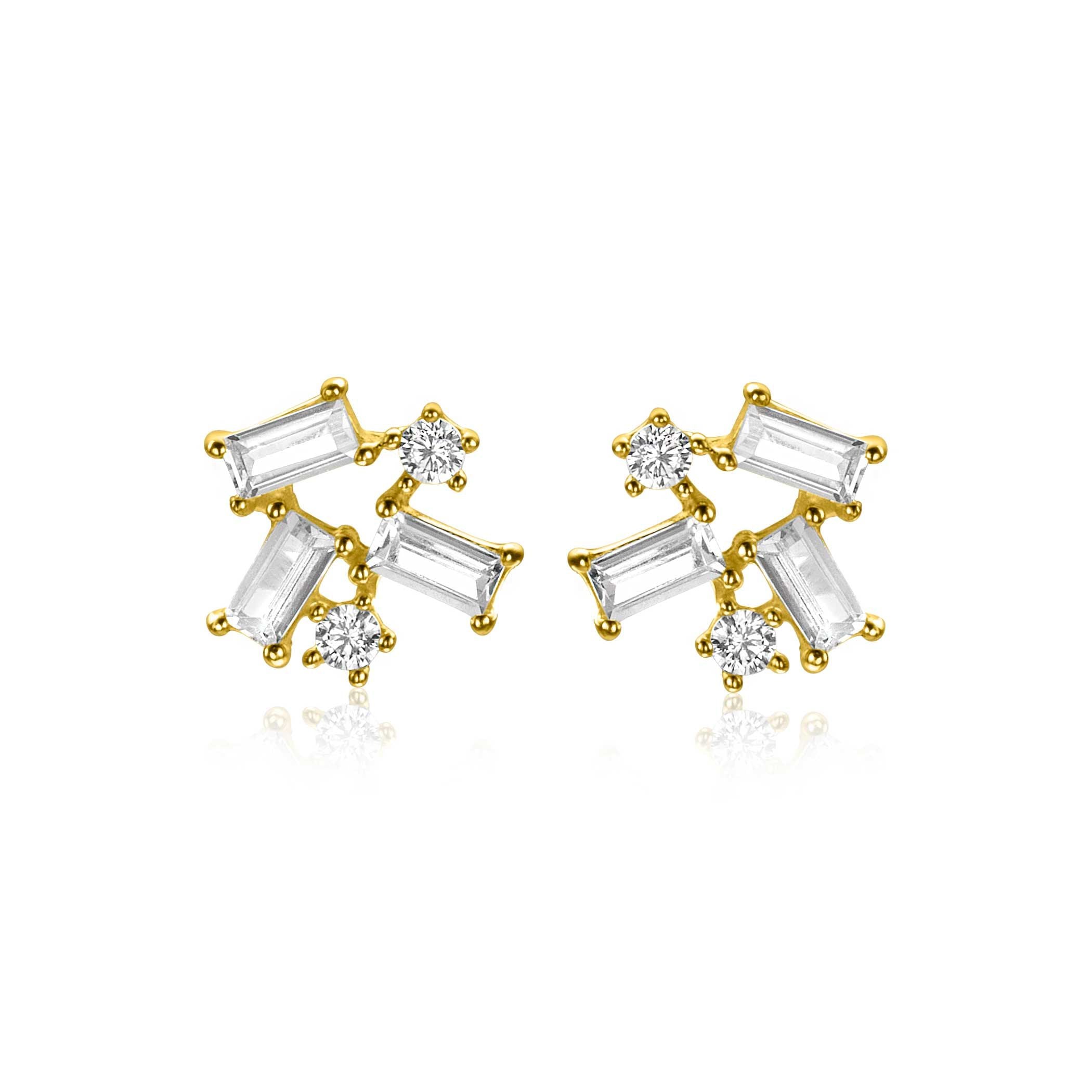 ZINZI 14K Gouden Oorknoppen met Witte Zirkonia ZGO511 oorbellen
