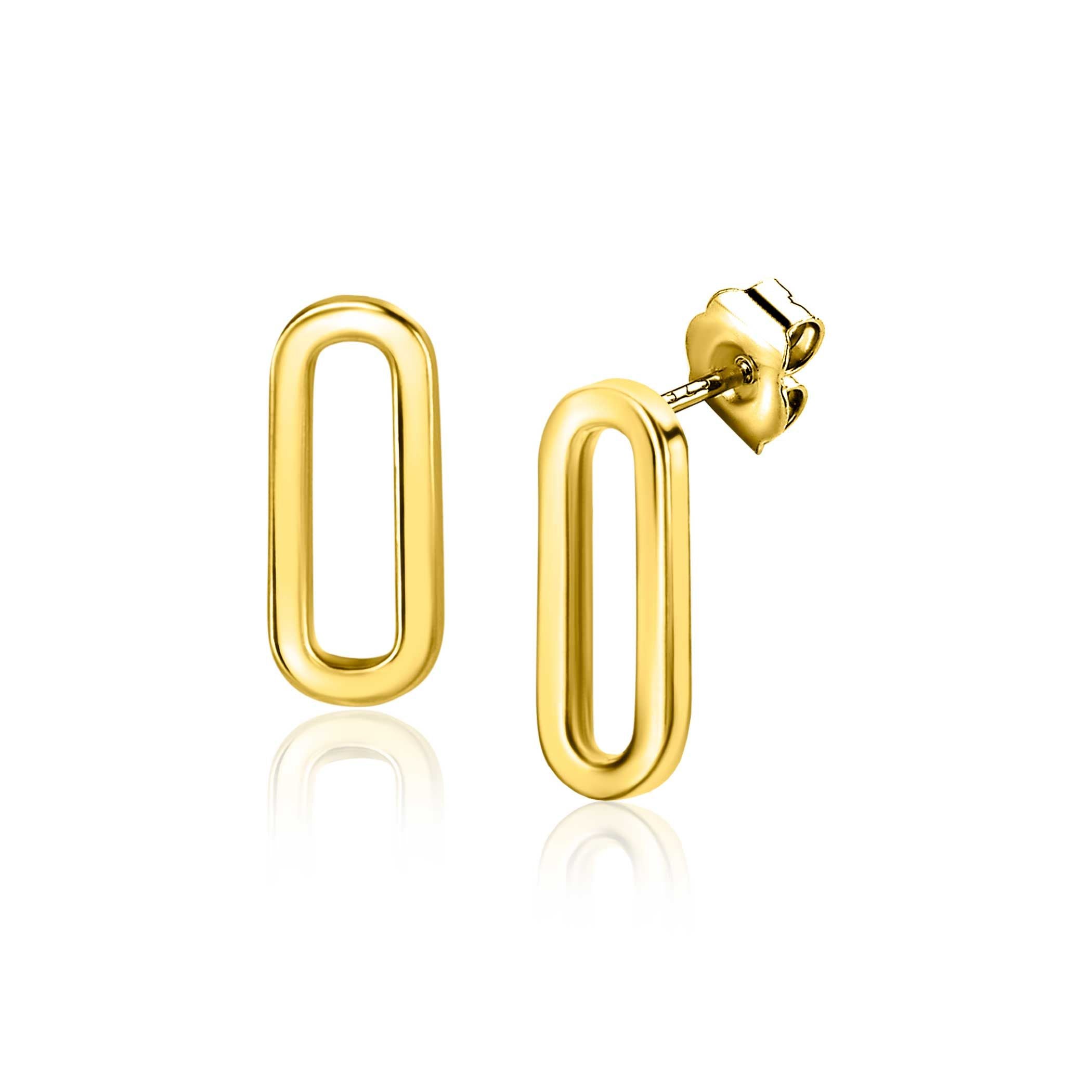 ZINZI 14K Gouden Oorknoppen ZGO359 14mm zilver oorbellen
