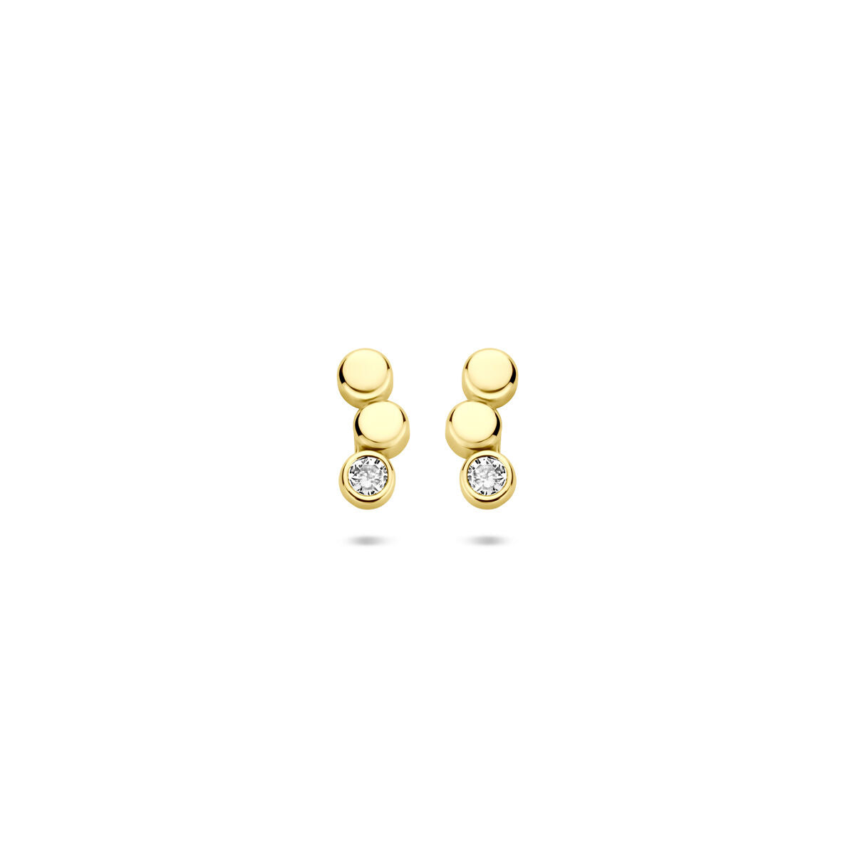 14K geelgouden oorknoppen zirkonia 8,5 mm - 4034238