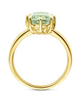 14K Geelgouden Ring Groen Amethist 4033639