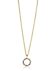 Zinzi zilveren hanger 14K geel verguld 12mm bezet regenboog ZIH2170 (zonder collier) - PansiteNederland.nl
