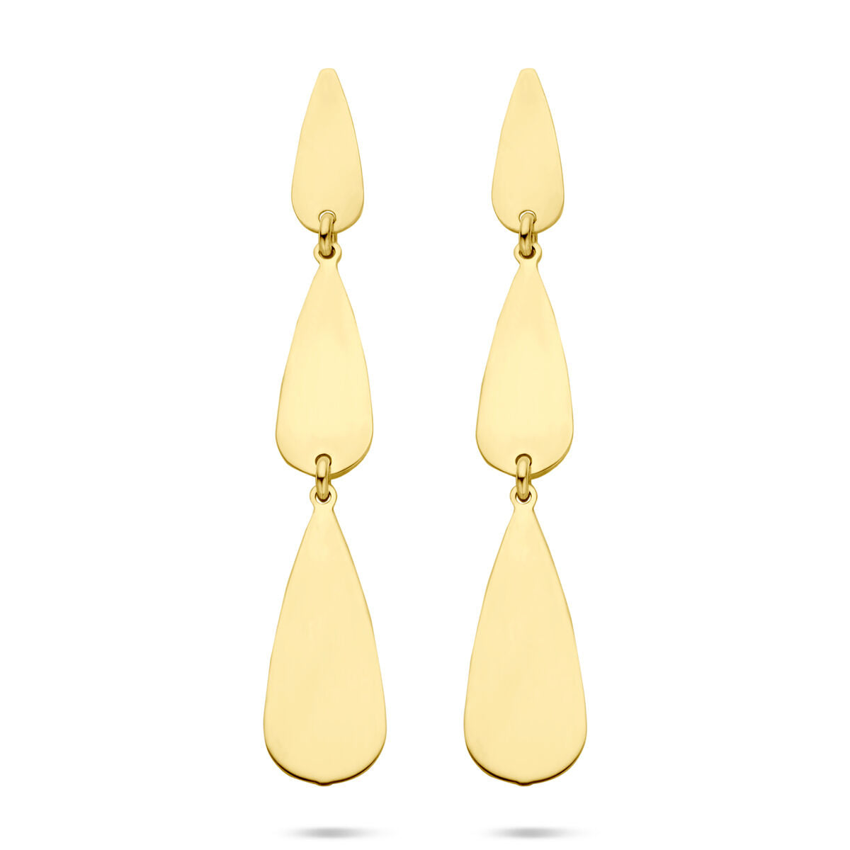 14K geelgouden oorhangers druppel 40 mm - 4033472