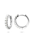 Zilveren gerhodineerde klapoorringen parel 15 mm - 1340970