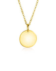 Zinzi gold plated zilveren hanger glad rond plaatje voor gravure ZIH2345G15 (zonder collier) - PansiteNederland.nl