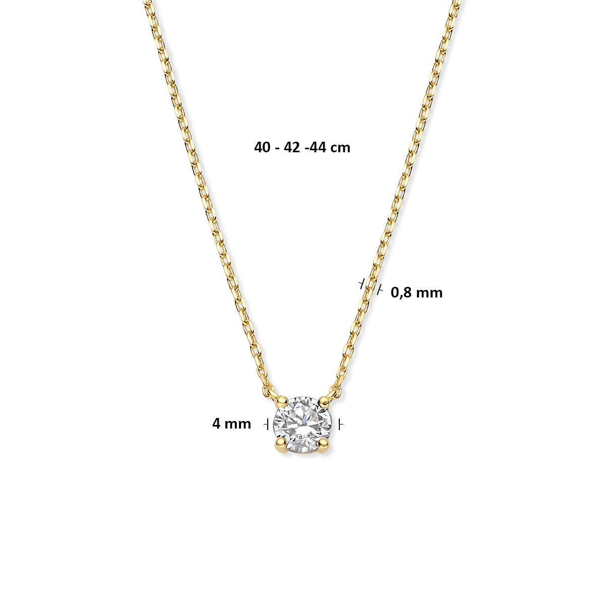 Fantasy Collection 9K collier zirkonia 40 - 42 - 44 cm 9K geelgoud