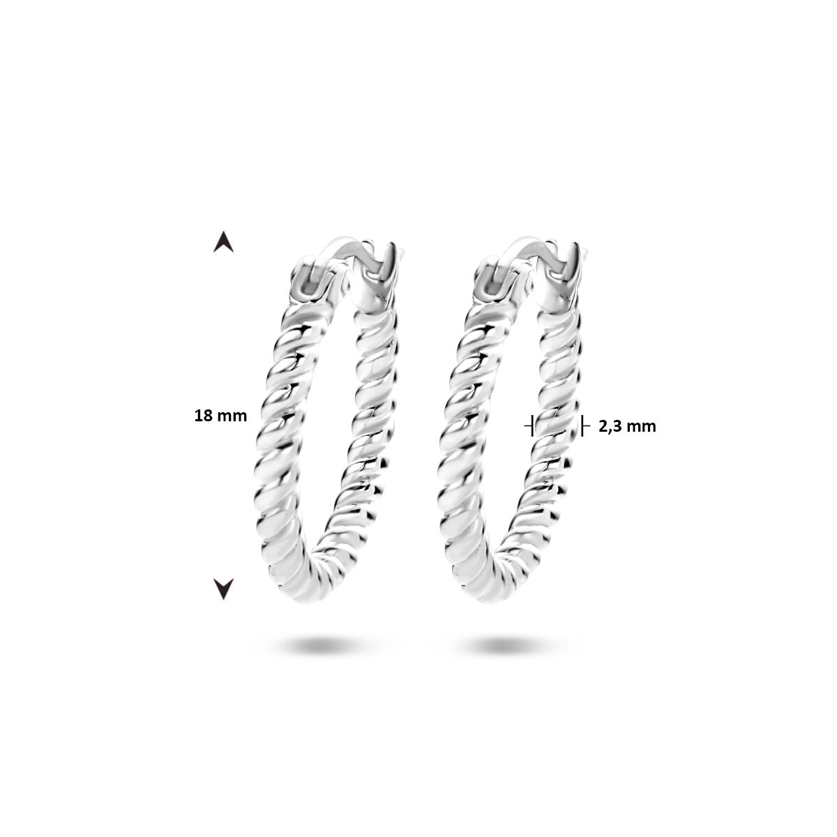 Zilver Gerhodineerd Oorringen Gedraaid 1337454 - PansiteNederland.nl