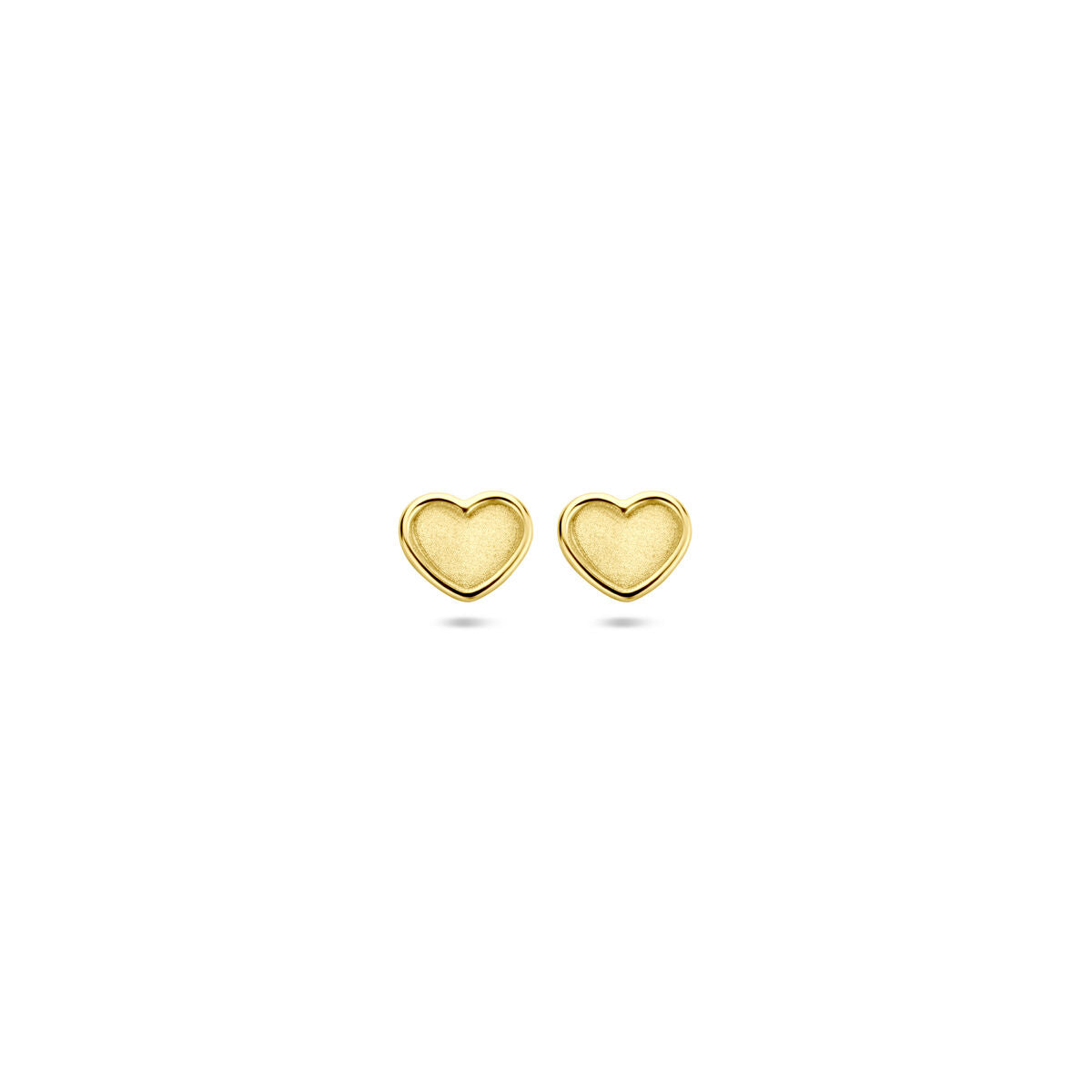 14K geelgouden oorknoppen hartje poli/mat 4,5 mm - 4034241