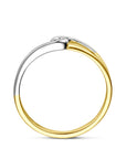 14K Bicolor Gouden Geel/Wit Ring Diamant 0.04Ct H Si 4209073