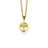 Zinzi gold plated zilveren Ram sterrenbeeldhanger bezet met witte zirkonia ZIHY-RAM (zonder collier) - PansiteNederland.nl
