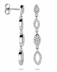 Zilveren gerhodineerde oorhangers zirkonia 39 mm - 1340975