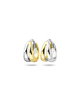 Zilveren vergulde geel/rhodium klapoorringen 10 mm - 2200467